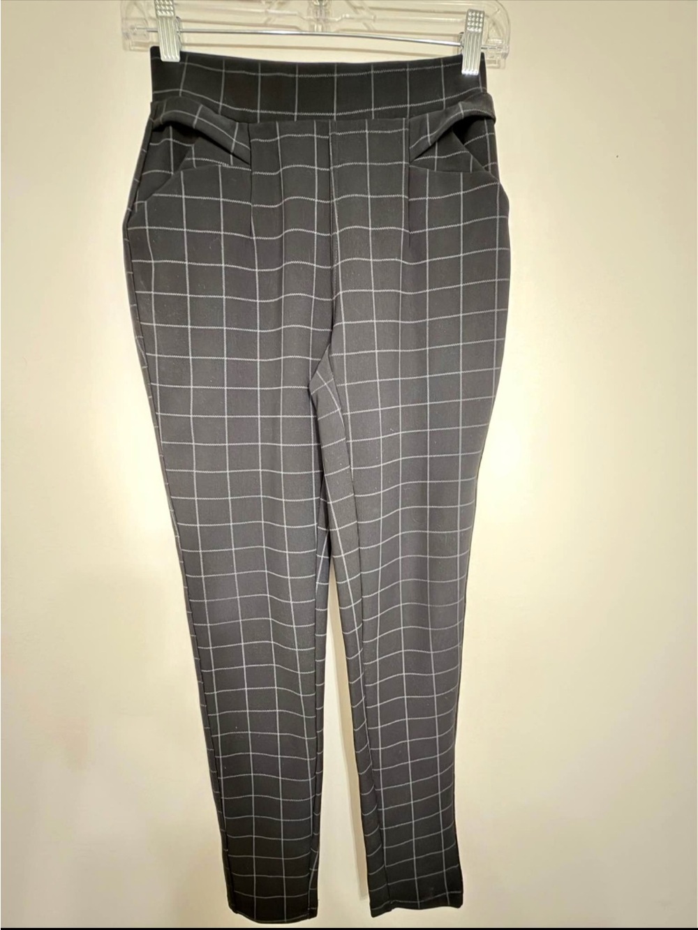 Windowpane Skinny Pants - Gray
